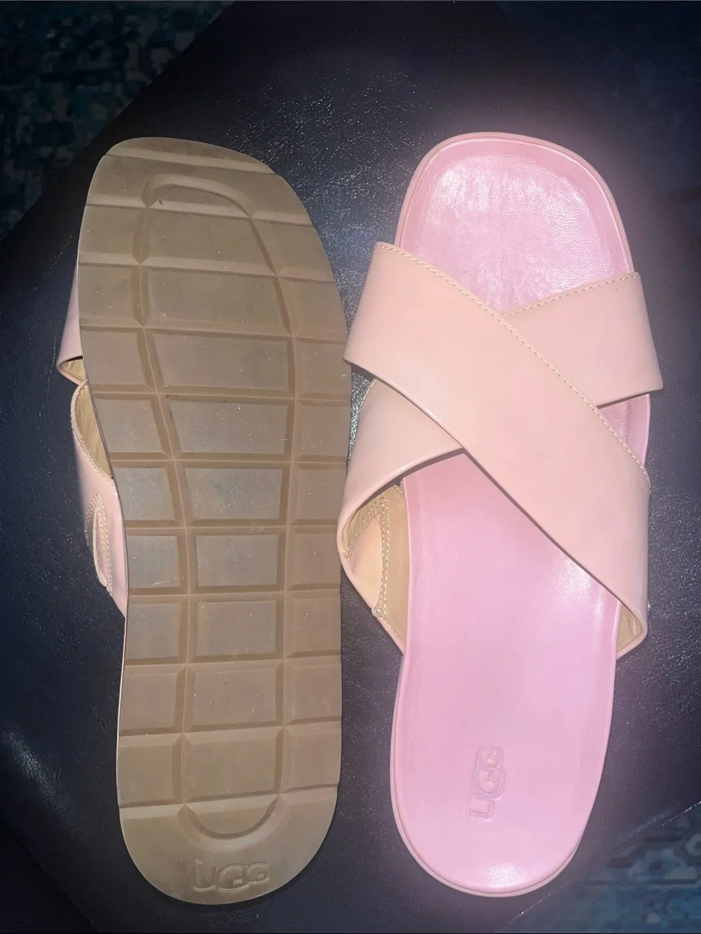 UGG Women's Crisscross Slide Sandals in Pale Pink and Nude